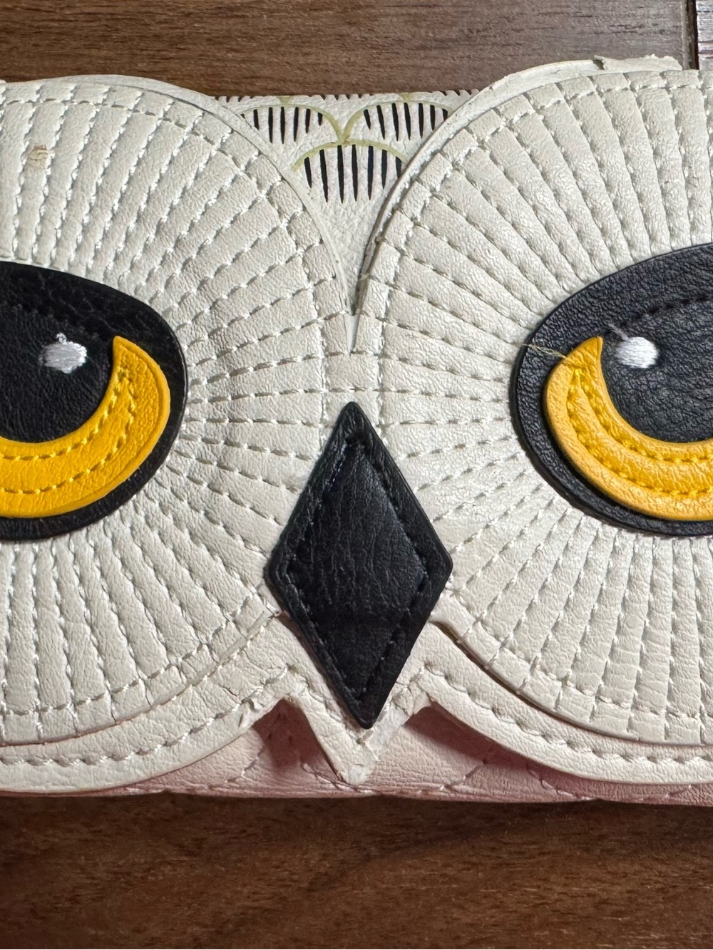 Loungefly White Owl Face Wallet with Yellow and Black Accents